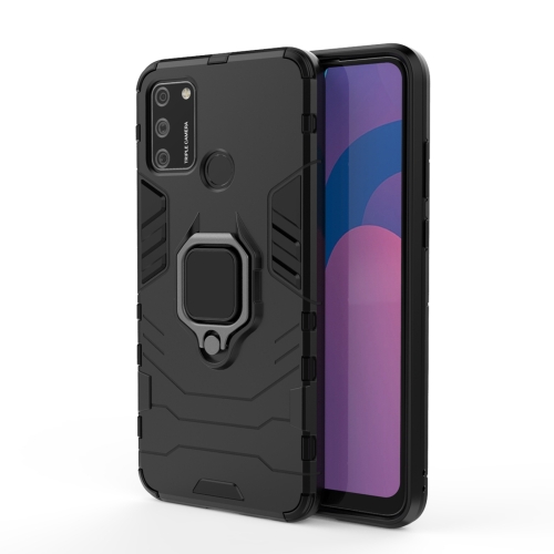 Puzdro Huawei Honor 9A karbonové s držiakom čierna farba