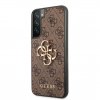 Guess PU 4G Metal Logo Zadní Kryt pro Samsung Galaxy S23+ Brown