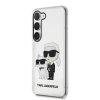 Karl Lagerfeld IML Glitter Karl and Choupette NFT Zadní Kryt pro Samsung Galaxy S23 Transparent