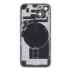 Zadný kryt + sklíčko kamery a rám s držiakom + čip bezdrôtovej nabíjačky + magnetický krúžok + blesk pre iPhone 14 čierna farba OEM