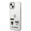 Karl Lagerfeld PC/TPU Ikonik Karl and Choupette Zadný Kryt pre iPhone 14 Plus Transparent