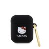 Hello Kitty Liquid Silicone 3D Kitty Head Logo Pouzdro pro AirPods 1/2 Black