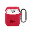 Lacoste Liquid Silicone Glossy Printing Logo Pouzdro pro Airpods 1/2 Red