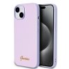 Guess PU Leather Iridescent Metal Script Zadní Kryt pro iPhone 15 Purple