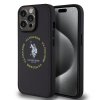 U.S. Polo PU Leather Printed Round Double Horse MagSafe Zadní Kryt pro iPhone 15 Pro Black