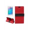 Puzdro Samsung Galaxy J700 knižkové červenočierne