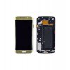 LCD displej dotyková plocha s rámom OEM Samsung Galaxy S6 Edge G925F zlatá farba
