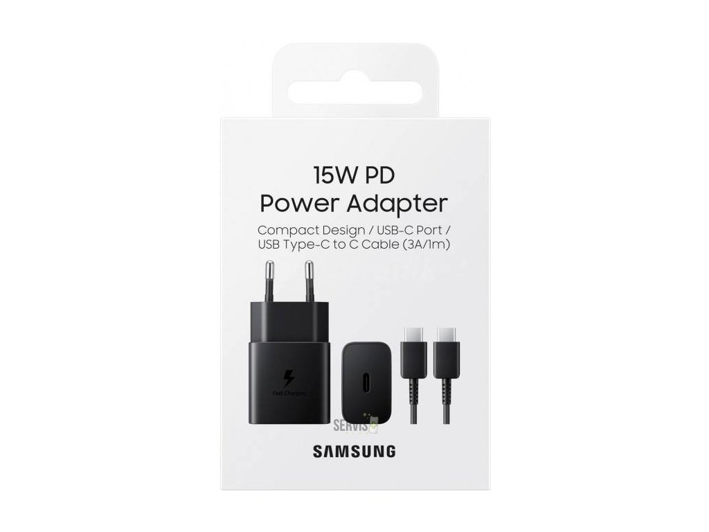 eng pl TRAVEL CHARGER SAMSUNG EP T1510XBE 15W CABLE SAMSUNG USB C 1M BLACK BOX 78420 1