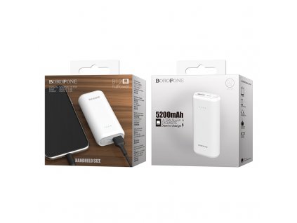 borofone bt2 fullpower power bank 5200mah package white