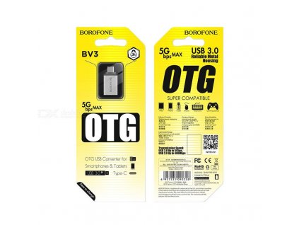 Borofone BV3 - Redukcia OTG USB-C