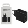 travel charger samsung ep ta220nbegeu 2 pin w usb a and usb c ports 35w fast charge black