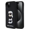 karl lagerfeld liquid silicone karl and choupette heads zadni kryt pro iphone 15 black i77550