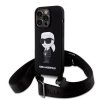 karl lagerfeld liquid silicone crossbody ikonik zadni kryt pro iphone 15 pro max black i77559