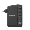Rixus cestovný adaptér GaN 100W USB-C 3x USB 1x