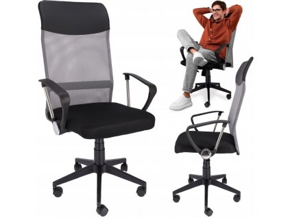 Otočná židle ZOOM černo - šedá