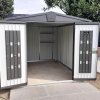 Europa zahradní domek, dvoukřídlé dveře - Tmavě šedá metalíza 6