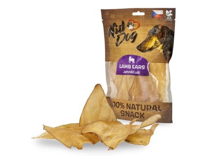 KIDDOG 100% Natural Snack, jehněčí ucho - malé 5 - 6 ks / 50 g