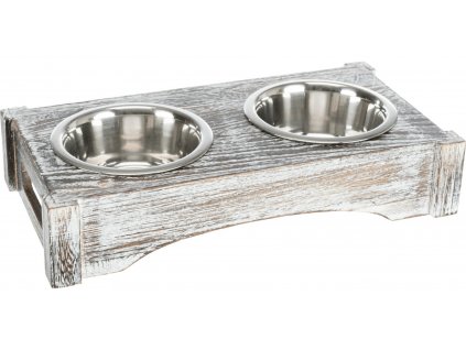 Sada nerez misek v dřevěném podstavci