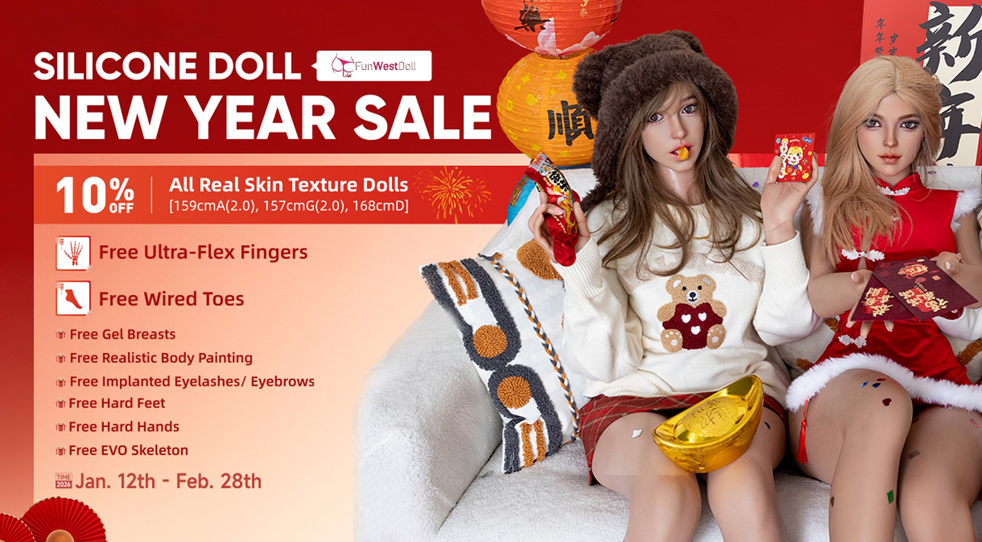 Silikonové panenky FunWestDoll – novoroční akce