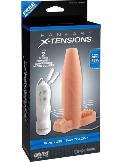 10042 2 pipedream fantasy x tensions vibrating real feel twin teazer extra vibracni navlek na penis