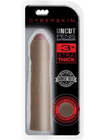 10624 4 topco cyberskin 7 5 cm xtra thick uncut transformer penis extension dark