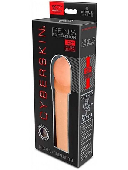 CyberSkin® 5 cm Xtra Thick Vibrating Transformer Penis Extension™, Haut hell