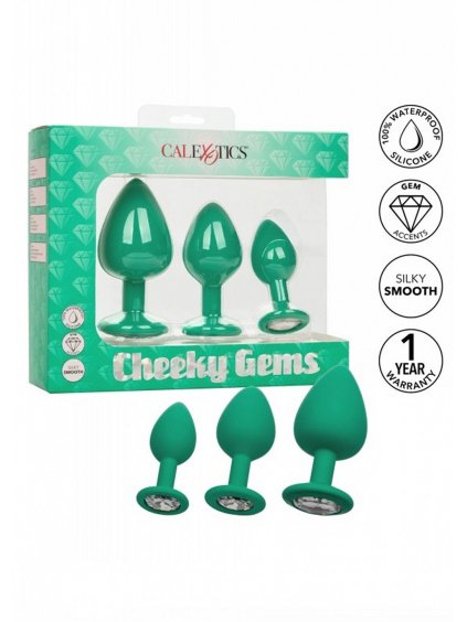 11512 21 calexotics cheeky gems 3 pcs sada analnich koliku ze silikonu