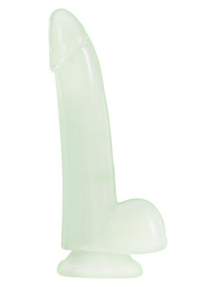NS Novelties Fire Fly Smooth Glowing Dong 5 Inch - Transparent
