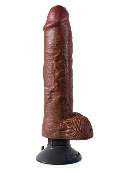 Pipedream King Cock Cock With Balls 10 Inch - Brown skin tone