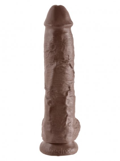 Pipedream King Cock Penis 10 Zoll mit Hoden - Braune Hautfarbe