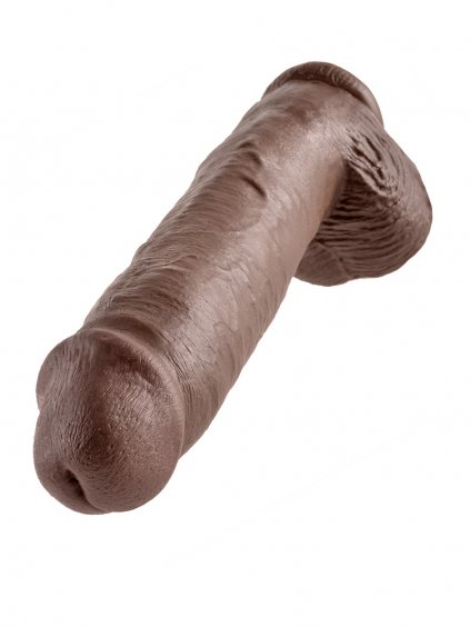 Pipedream King Cock Penis 11 Zoll mit Hoden - Braune Hautfarbe