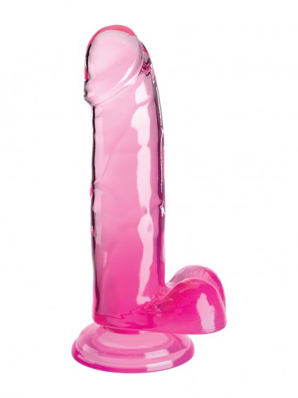 Pipedream King Cock Clear 7 Inch Balls - Pink
