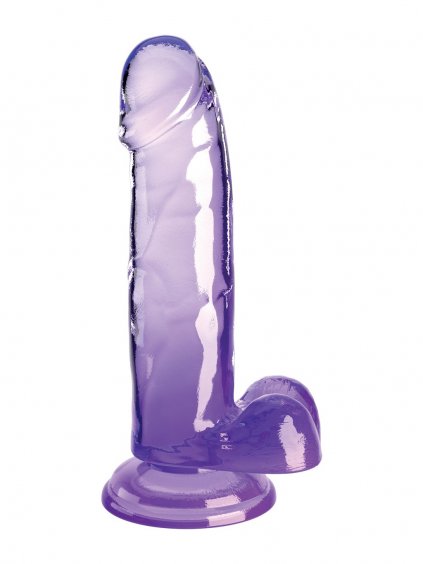 Pipedream King Cock Clear 7 Inch Balls - Purple