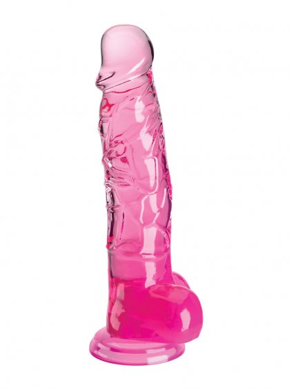 Pipedream King Cock Clear 8 Inch Balls - Pink