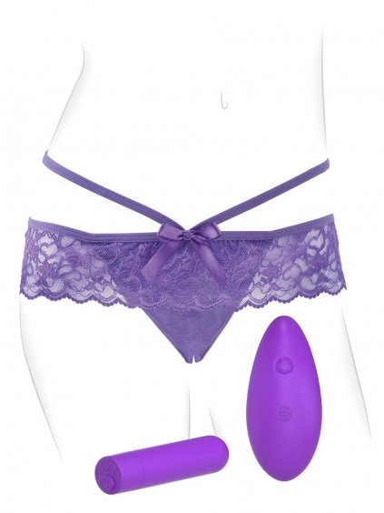 Pipedream Fantasy For Her Crotchless Panty Thrill-Her - Purple