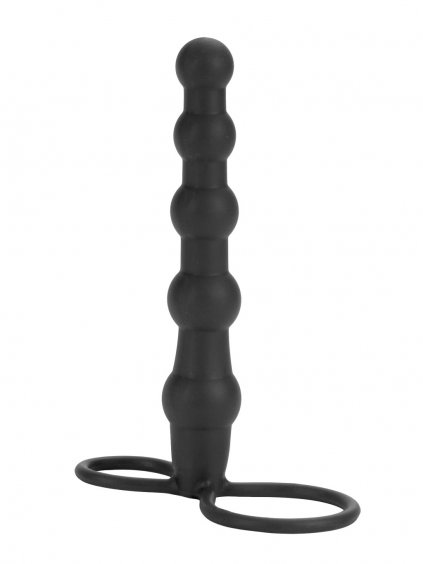 CalExotics Anal Silicone Beaded Double Rider - Black