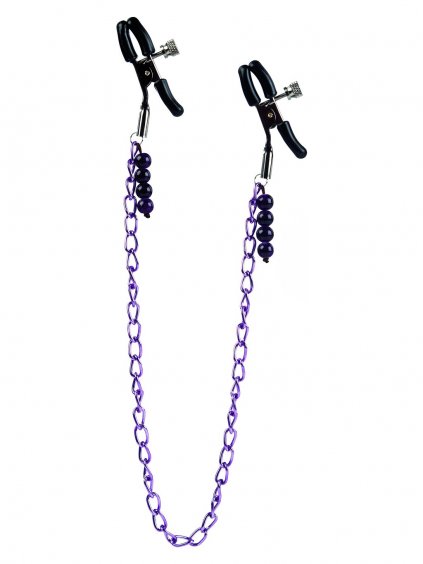 CalExotics Nipple Play Purple Chain Nipple Clamps - Purple