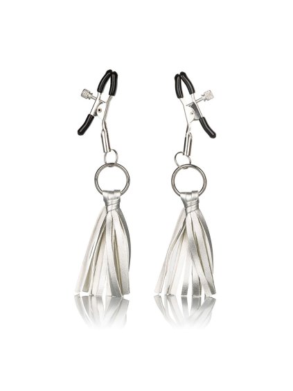 CalExotics Nipple Play Playful Tassels Nipple Clamps - Strieborné