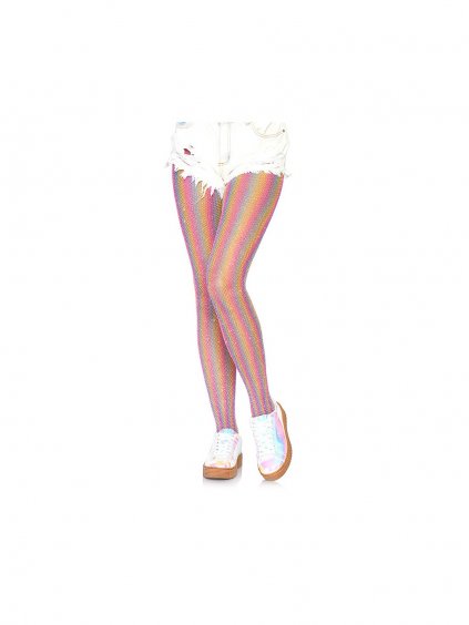 Leg Avenue Lurex rainbow fishnet tights - Pink - O/S