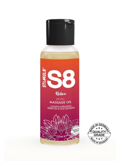 Stimul8 S8 S8 Massage Oil 125ml - Green Tea & Lilac Blossom - 125