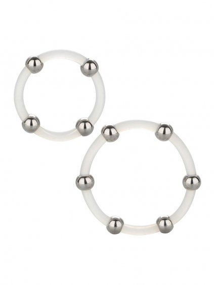 CalExotics Rings Silikonring-Set mit Stahlperlen, transparent