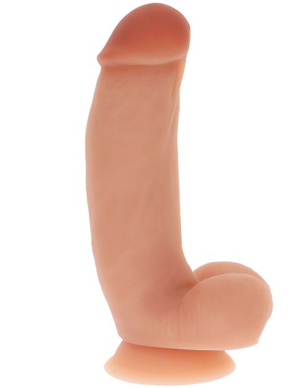 TOYJOY Get Real Silicone Dildo 7 Inch w Balls - Svetlá farba pokožky