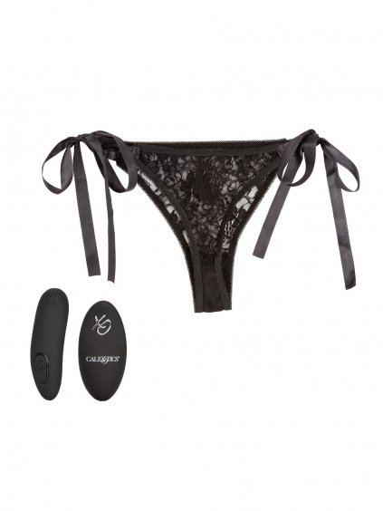 CalExotics Remote Controlled Vibes Remote Control Lace Thong Set - Black
