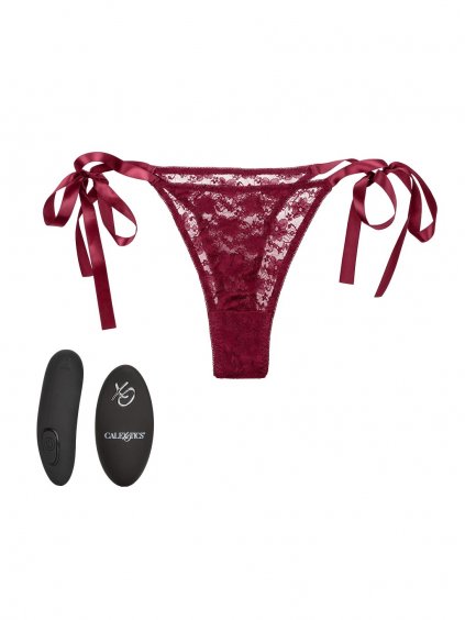 CalExotics Remote Controlled Vibes Remote Control Lace Thong Set - Red
