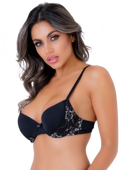 Daring Intimates Day & Night Push-up-BH mit Spitzen-Racerback - Schwarz - 75D