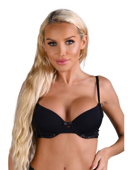 Biustonosz push-up Daring Intimates Day & Night z koronkowym tyłem - Czarny - 85C