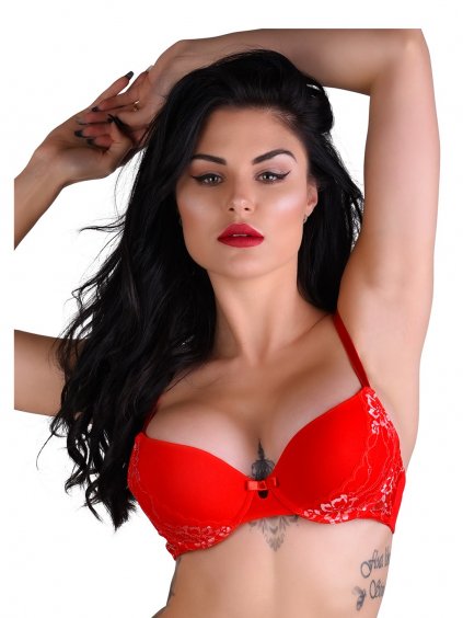 Daring Intimates Day & Night Push-up bra with lace racerback - Red - 75D