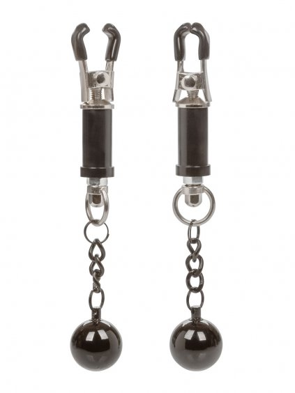CalExotics Nipple Play Weighted Twist Nipple Clamps - Silver