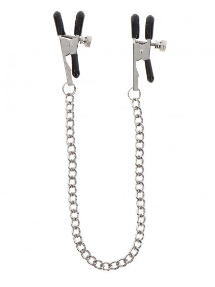 Taboom Nipple Play Adjustable Clamps with Chain - Silver