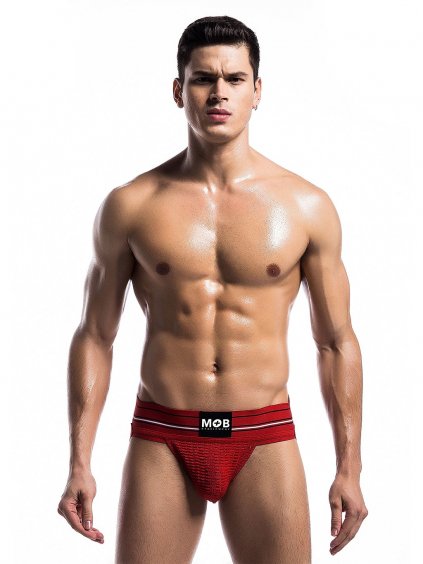 MOB Eroticwear Fetish Classic Wide Jockstrap - Red - M